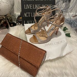 Size 37 Jimmy Choo champagne colored high heel shoes